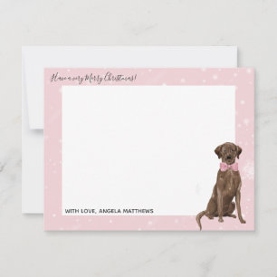 Chocolate Lab Labrador Retriever Feiertags Grußkar Mitteilungskarte