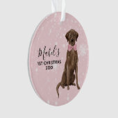 Chocolate Lab Labrador Retriever Holiday Christmas Ornament (Vorderseite)