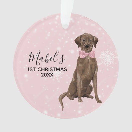 Chocolate Lab Labrador Retriever Holiday Christmas Ornament (Vorderseite)
