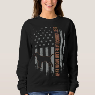 Chocolate Lab Mom Amerikanische Flagge Brauner Lab Sweatshirt
