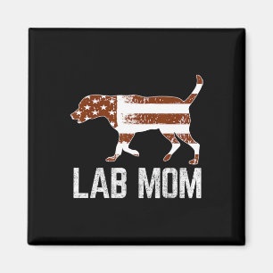Chocolate Lab Mom Vintage Patriotischer Labrador A Magnet