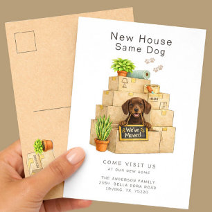 Chocolate Lab Neues Haus Umzug bekanntgabe Postkarte