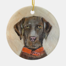 Chocolate Lab Ornament Dog Christmas Labrador