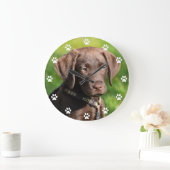Chocolate Lab Puppy Dog Große Wanduhr (Zuhause)