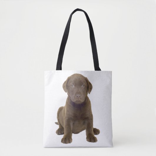 Chocolate-Lab-Welpe Tasche (Vorderseite)