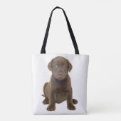 Chocolate-Lab-Welpe Tasche (Rückseite)