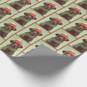 Chocolate-Lab-Wintermuster Geschenkpapier (Ecke)