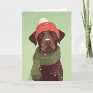 Chocolate Labradoodle-Weihnachtsgruß Karte