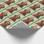 Chocolate-Labradoodle-Wintermuster Geschenkpapier (Ecke)