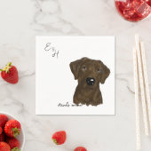 Chocolate Labrador Aquarell Hochzeitscocktail Napk Serviette (Beispiel)