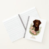 Chocolate-Labrador-Blumenporträt Notizblock (Innenseite)
