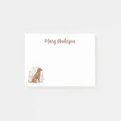 Chocolate Labrador Boho Floral Post-it Klebezettel (Vorderseite)