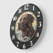 Chocolate Labrador Brown Labrador  Große Wanduhr (Winkel)