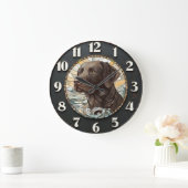 Chocolate Labrador Brown Labrador  Große Wanduhr (Zuhause)
