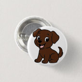Chocolate-Labrador-Cartoon Button (Vorne & Hinten)