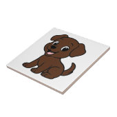 Chocolate-Labrador-Cartoon Fliese (Seite)