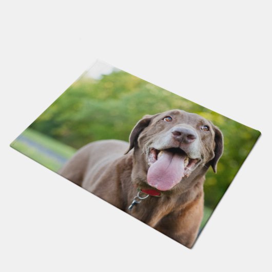 Chocolate Labrador Dog Fußmatte (Schrägansicht)