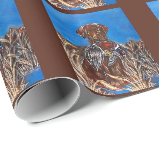 CHOCOLATE-LABRADOR GESCHENKPAPIER (Rolleneckpunkt)