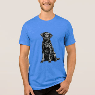 Chocolate-Labrador-Grafik-Linienkunst-Porträt Tri-Blend Shirt