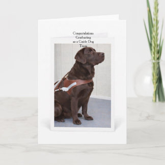 Chocolate Labrador Guide Dog Graduation Karte