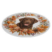 Chocolate Labrador Herbst Schneidebrett (Ecke)