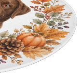 Chocolate Labrador Herbst Schneidebrett (Ecke)