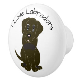 Chocolate-Labrador-Hund-Design Keramikknauf