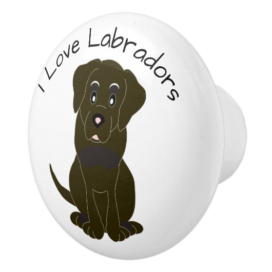 Chocolate-Labrador-Hund-Design Keramikknauf (Rechts)