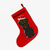 Chocolate Labrador Personalisierte Weihnachten Kleiner Weihnachtsstrumpf (Rückseite (Hängend))