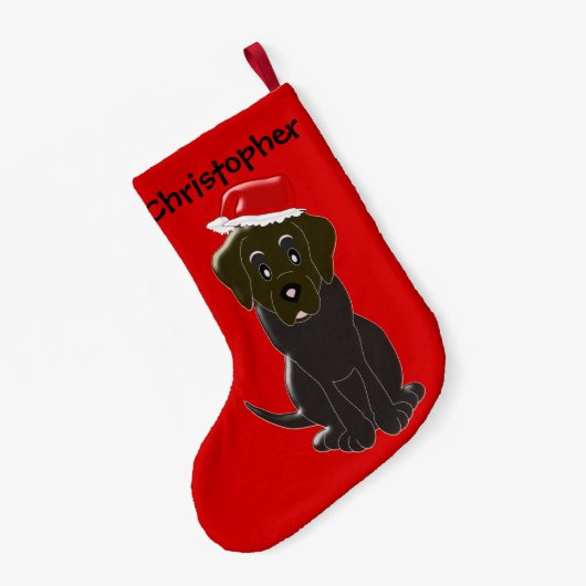 Chocolate Labrador Personalisierte Weihnachten Kleiner Weihnachtsstrumpf (Rückseite (Hängend))
