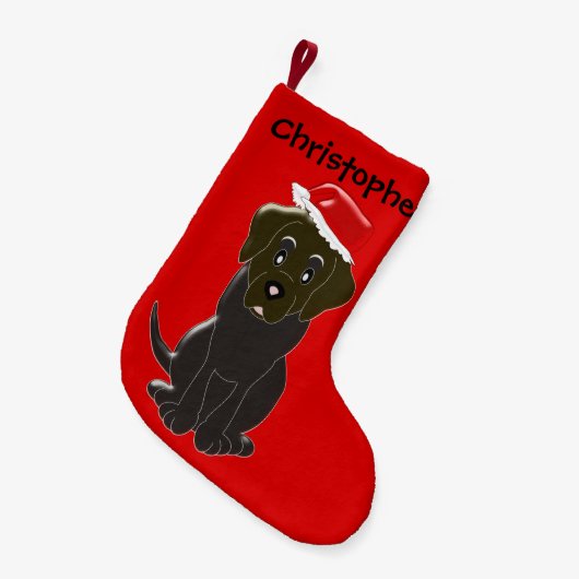 Chocolate Labrador Personalisierte Weihnachten Kleiner Weihnachtsstrumpf (Vorderansicht (hängend))