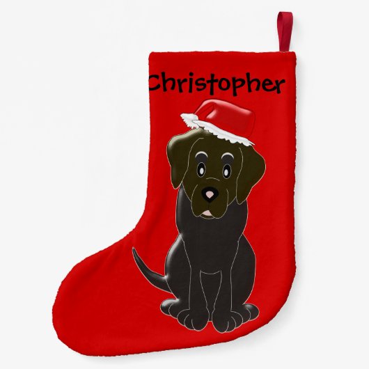 Chocolate Labrador Personalisierte Weihnachten Kleiner Weihnachtsstrumpf (Rückseite)