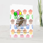 Chocolate Labrador Puppy Cartoon Birthday Card Karte (Rückseite)