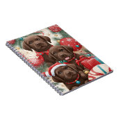 Chocolate Labrador Puppy Christmas Notebook Notizblock (Rechte Seite)