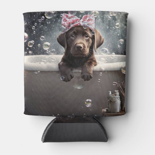 Chocolate Labrador Puppy Dog Spa Cute Dosenkühler (Vorderseite)