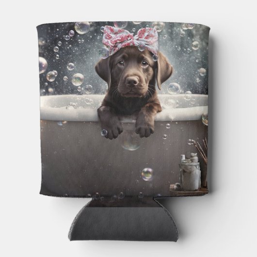 Chocolate Labrador Puppy Dog Spa Cute Dosenkühler (Rückseite)