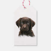 Chocolate Labrador Puppy Geschenkanhänger (Vorderseite)