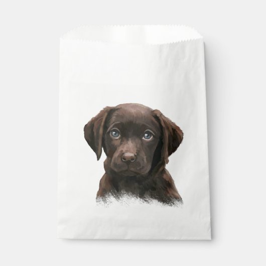 Chocolate Labrador Puppy Geschenktütchen (Vorderseite)