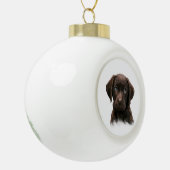 Chocolate Labrador Puppy Keramik Kugel-Ornament (Links)