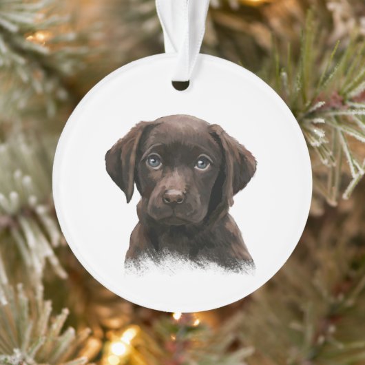 Chocolate Labrador Puppy Ornament (Baum)