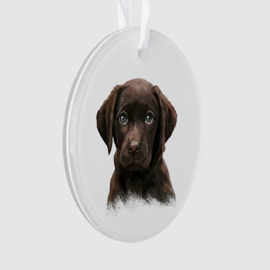 Chocolate Labrador Puppy Ornament (Vorderseite)