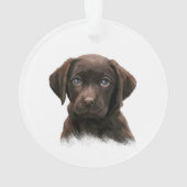 Chocolate Labrador Puppy Ornament (Rückseite)