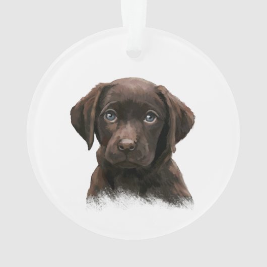 Chocolate Labrador Puppy Ornament (Rückseite)