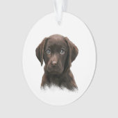 Chocolate Labrador Puppy Ornament (Vorderseite)