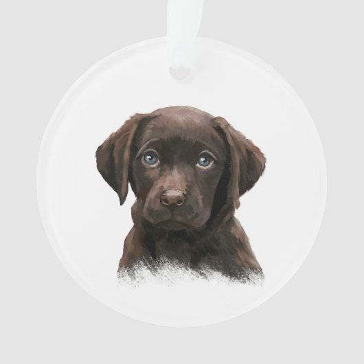 Chocolate Labrador Puppy Ornament (Vorderseite)