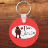 Chocolate Labrador Puppy Schlüsselanhänger (Vorderseite)