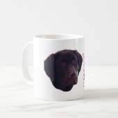 Chocolate Labrador Retriever Christmas Coffee mug Kaffeetasse (Vorderseite Links)