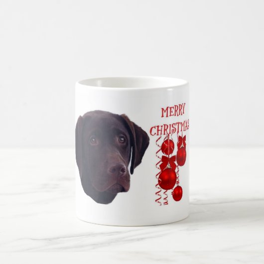 Chocolate Labrador Retriever Christmas Coffee mug Kaffeetasse (Mittel)