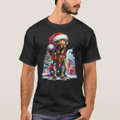 Chocolate Labrador Retriever Dog Santa Christmas T T-Shirt (Vorderseite)
