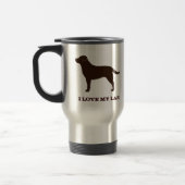 Chocolate Labrador Retriever Dog Silhouette Custom Reisebecher (Links)